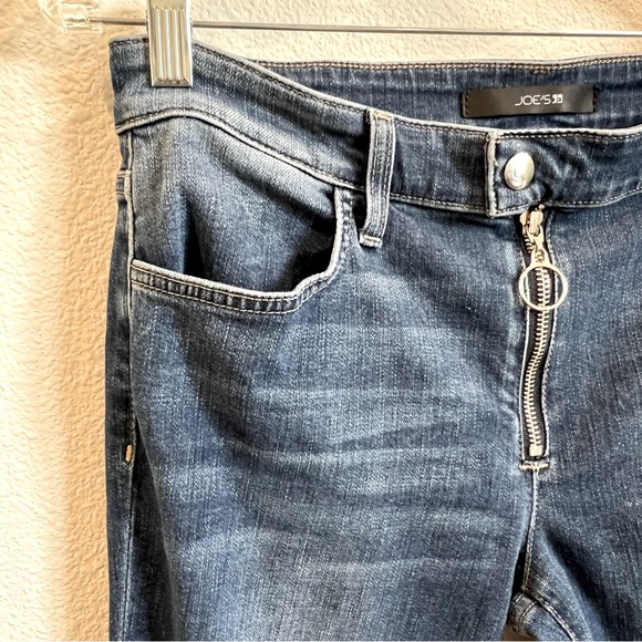 Joe’s women Dk blue mid rise skinny ankle jeans zip pull loop, The Icon, sz 30 - Picture 4 of 16